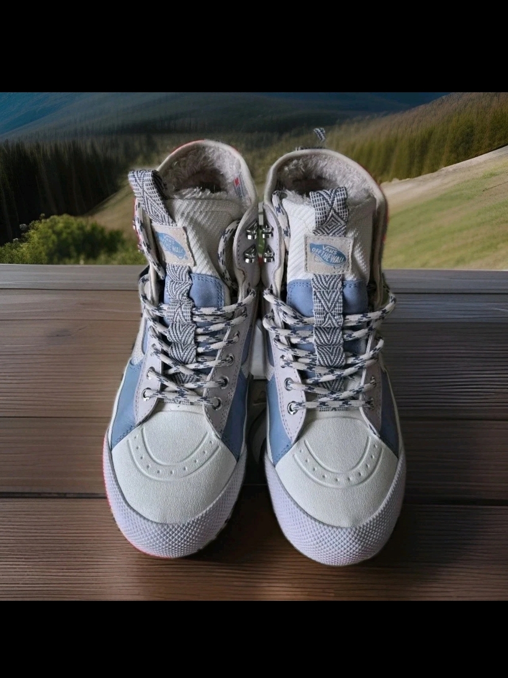 Vans Sk8-Hi Gore-Tex High Top Sneakers in White & Light Blue M8/W9.5 - Picture 6 of 10